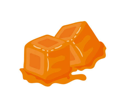 Sweet caramel candies flat vector illustrationのイラスト素材