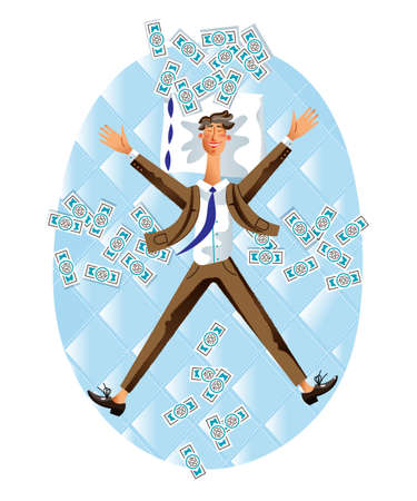 Successful businessman flat vector illustrationのイラスト素材