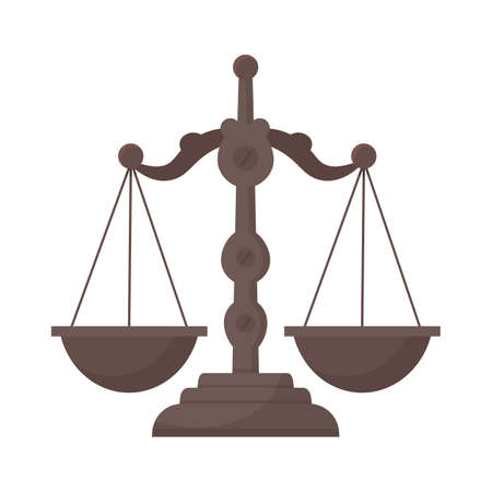 Balanced scales flat vector illustrationのイラスト素材