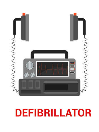 Defibrillator flat vector illustrationのイラスト素材