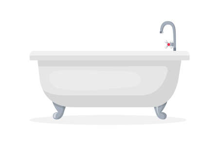Comfortable bathtub flat vector illustrationのイラスト素材