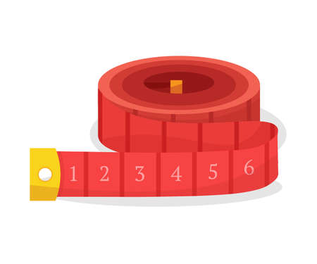 Rolled up measuring tape flat vector illustrationのイラスト素材