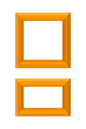 Wooden photo frames flat vector illustrations setのイラスト素材