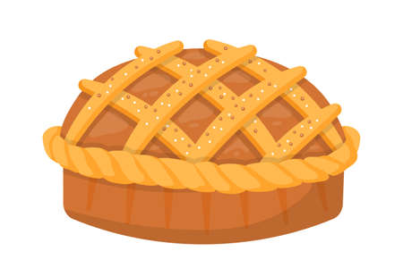 Pumpkin, apple pie flat vector illustrationのイラスト素材