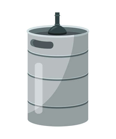 Metal barrel flat vector illustrationのイラスト素材