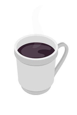 Cup with fresh brown coffee americano on whiteのイラスト素材