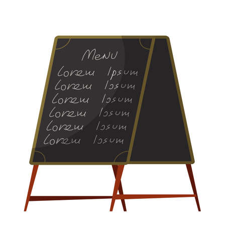 Restaurant menu black board isolated on whiteのイラスト素材