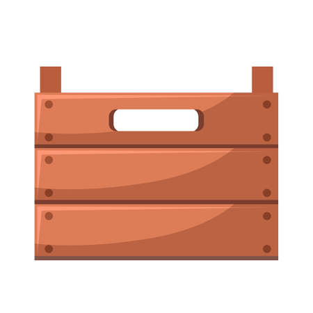 Wooden fence or paddock farmyard isolated on white. Vector design for barnyard, cowhouse. Farm gate element. Hammered boards with hole. Standing stall part illustration. Construction objectのイラスト素材