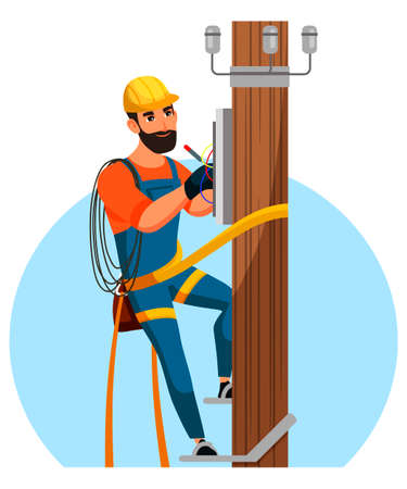 Electrician repair city electrical installationのイラスト素材