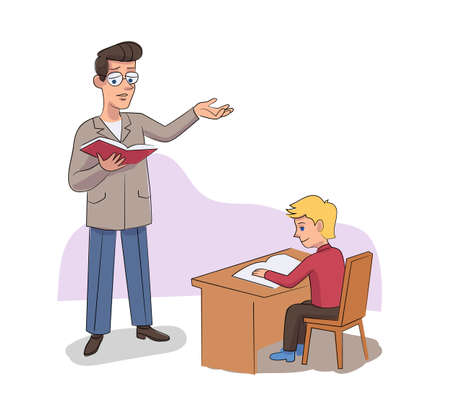 Vector character illustration elementary school educationのイラスト素材