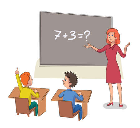 Vector character illustration elementary school educationのイラスト素材