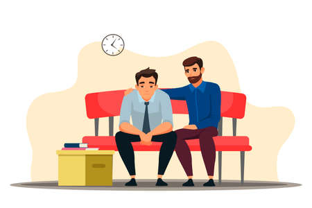 Vector character illustration unemployment conceptのイラスト素材