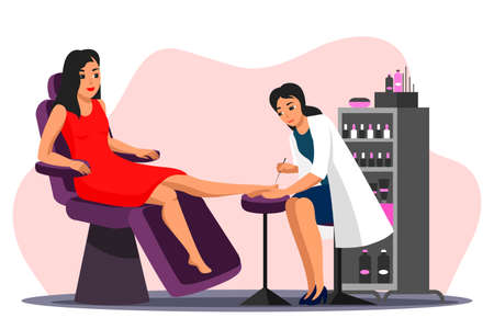 Vector character illustration of beauty salon sceneのイラスト素材