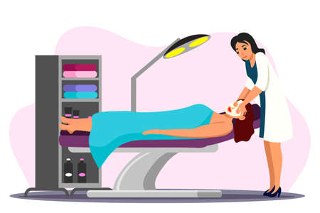 Vector character illustration of beauty salon sceneのイラスト素材