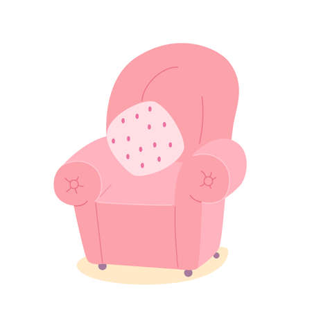 Empty cozy armchair, furniture for home living room interior or hotel, pink soft chairのイラスト素材
