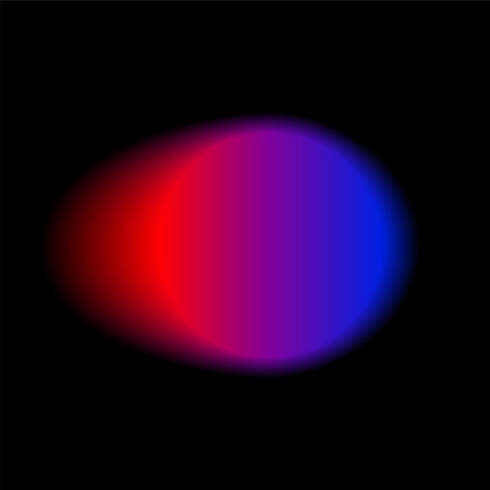 Gradient color round shape background. Abstract red blue blur circle with graduation. Neon colored rounded icon. Colorful geometric graphic vector illustration isolated on blackのイラスト素材