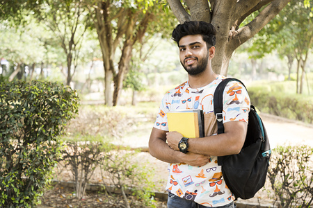 college boy in a parkの写真素材