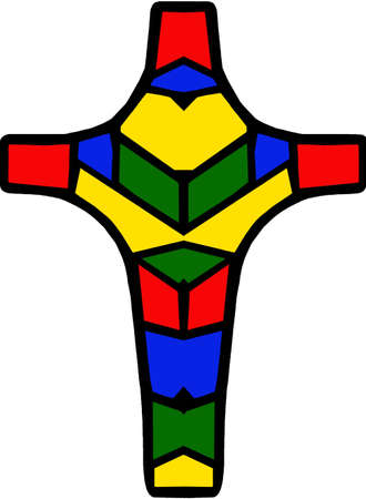 Colored Christian crossのイラスト素材