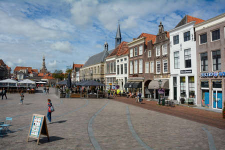 Stadhuis Museum in ZIERIKZEE, August 24, 2020. With blue sky and copy spaceのeditorial素材