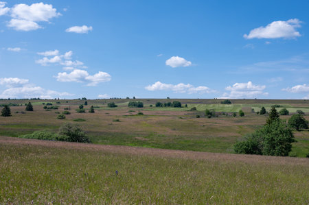 Landscape in the high  Rhoen, Bavaria, Germanyの写真素材