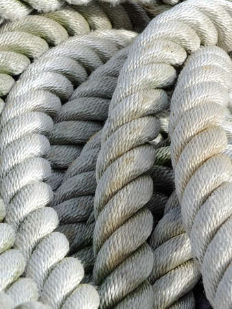 Image of a old boat ropeの写真素材