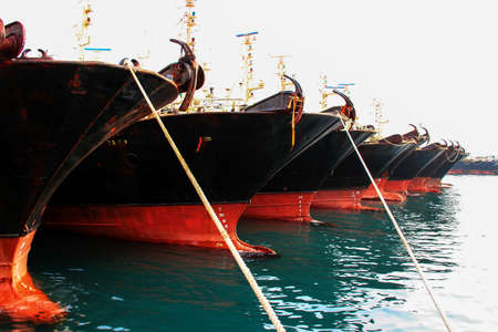 Boats tied upの写真素材