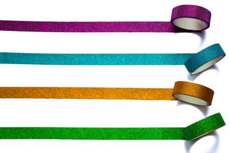 Colorful ribbons isolated on a white background. High quality photoの写真素材