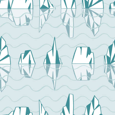 Iceberg sea seamless pattern print fabric winter backgroundのイラスト素材
