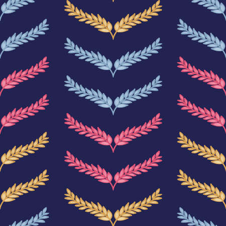 Colorful laurel chevron repeat pattern vector texture print backgroundのイラスト素材