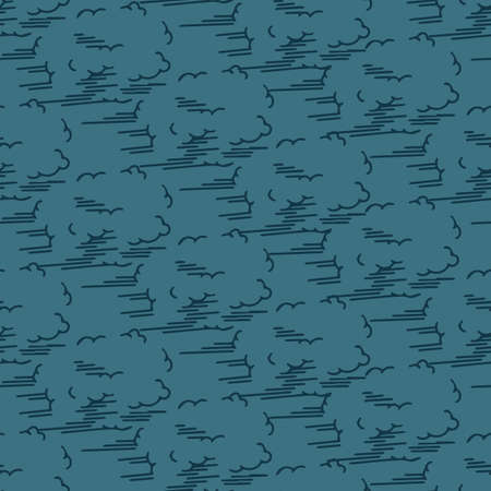 Toile de Jouy clouds repeat pattern texture fabric print backgroundのイラスト素材