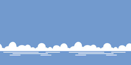 Abstract clouds border repeat stripe blue background designのイラスト素材