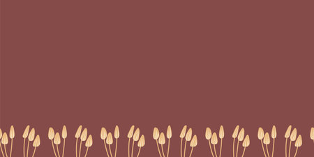 Mushroom border pattern repeat background design printのイラスト素材