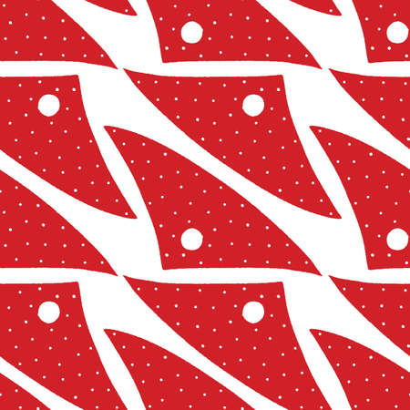 Estampat mocador castells. Polka dot red seamless pattern surface design for human towers in Catalunyaのイラスト素材