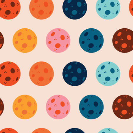 Colorful moon seamless patternのイラスト素材