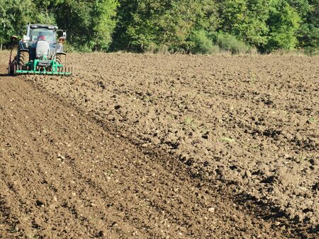 Farmer in fieldの写真素材