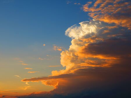Clouds in the sky at duskの写真素材
