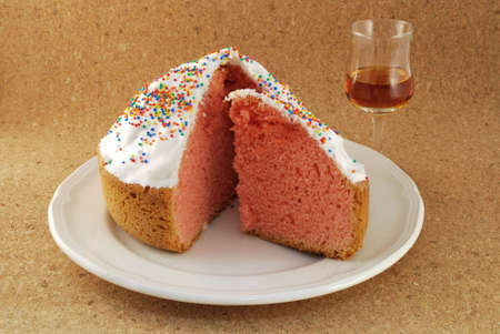 Easter cake with egg glaze, typical of Umbria, with Visanto