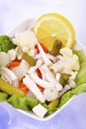 acetelli cuttlefish salad with fresh mixed vegetablesの写真素材