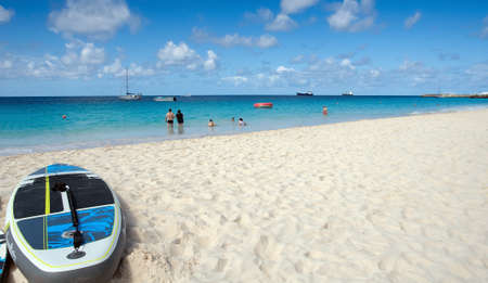 Bridgetown, Barbados - Tropical island - Caribbean sea - Brownes Beach - Surf at Carlisle bayの写真素材