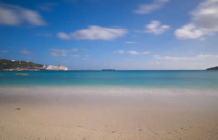Great Bay beach - Philipsburg Sint Maarten (Saint Martin) - Caribbean tropical islandの写真素材