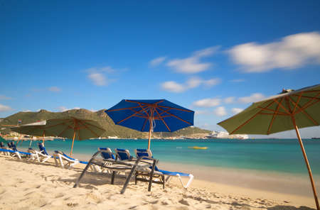 Great Bay beach - Philipsburg Sint Maarten (Saint Martin) - Caribbean tropical islandのeditorial素材