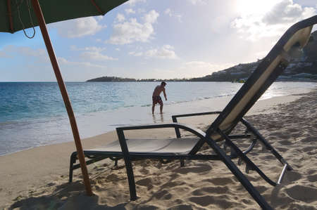 Great Bay beach - Philipsburg Sint Maarten (Saint Martin) - Caribbean tropical islandのeditorial素材