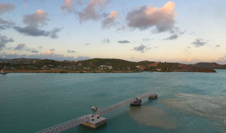 Saint John's harbor at sunrise - Antigua and Barbuda - Caribbean tropical seaのeditorial素材