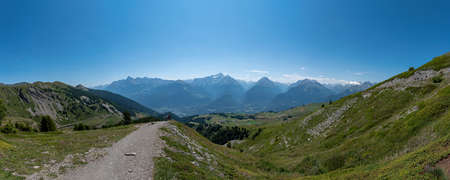 View of the Saint Pierre valley - Aosta Valley - Italyの写真素材