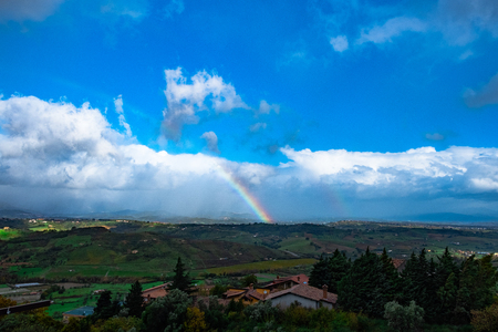 Rainbow in the south of Italyの写真素材
