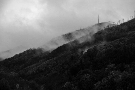 Misty Mountain in the south of Italyの写真素材