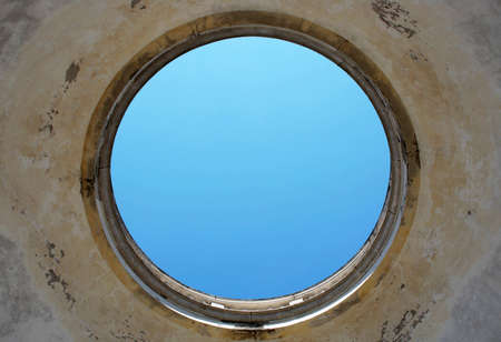 A blue hole in the ceiling