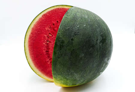 Fresh watermelon isolated on white backgroundの写真素材