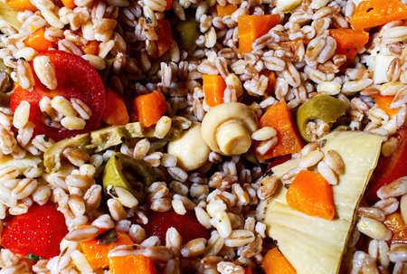 Fresh summer salad close-up. Mixed vegetablesの写真素材