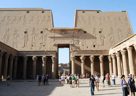 Edfu / Aswan, Egypt - May 10, 2008: The great Temple of Edfu.のeditorial素材